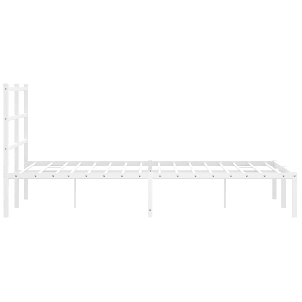 Cadre de lit métal sans matelas et tête de lit blanc 120x190 cm - XIOS