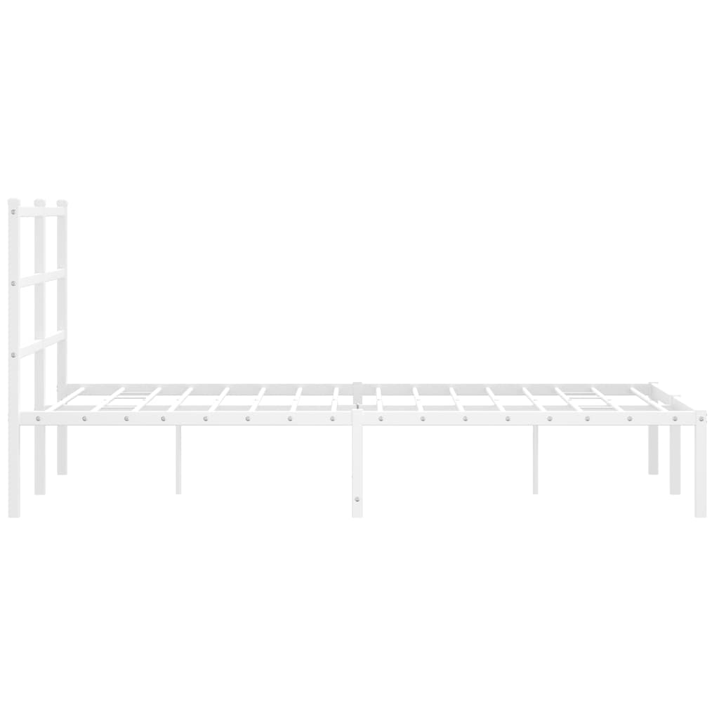 Cadre de lit métal sans matelas et tête de lit blanc 120x200 cm - XIOS
