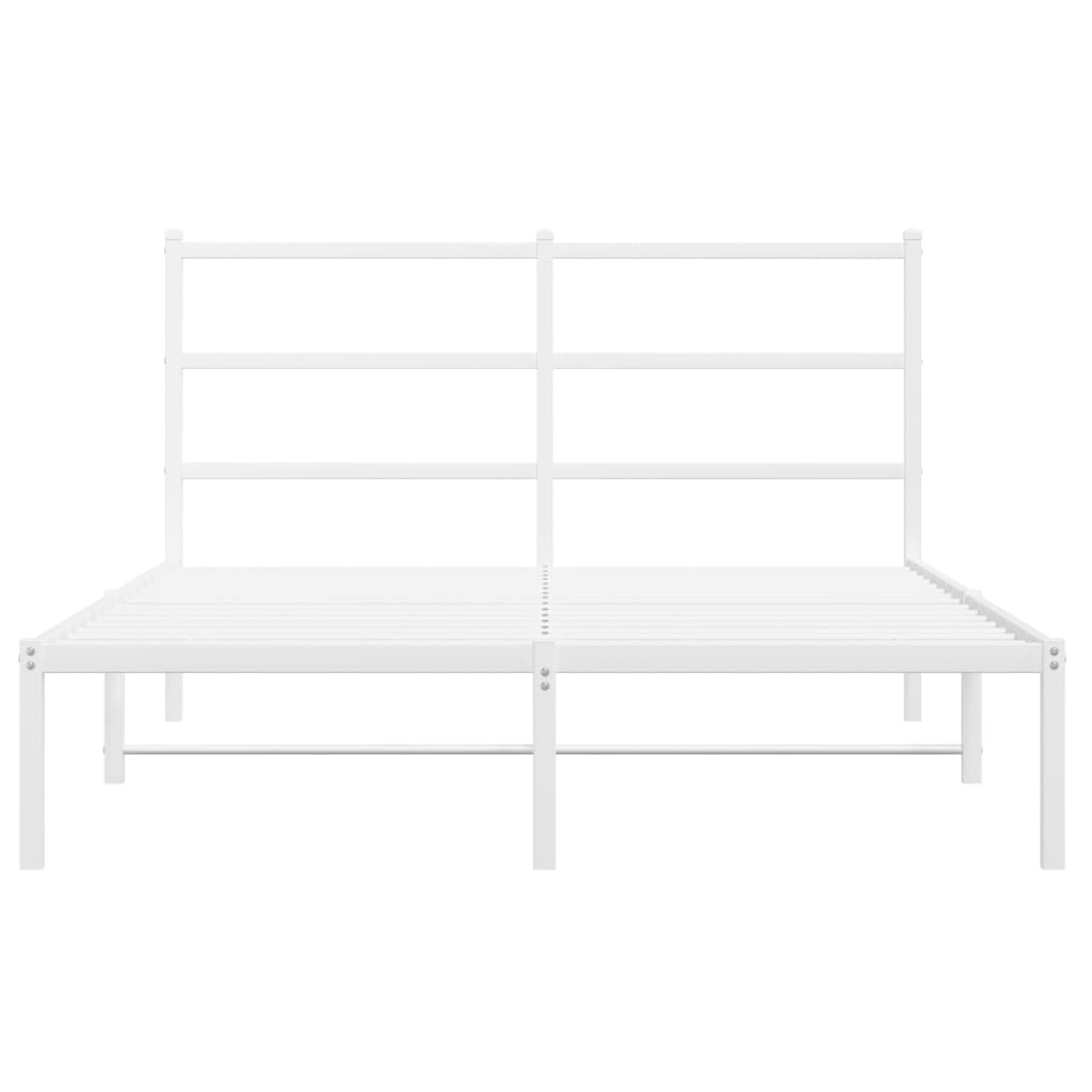 Cadre de lit métal sans matelas et tête de lit blanc 140x190 cm - XIOS