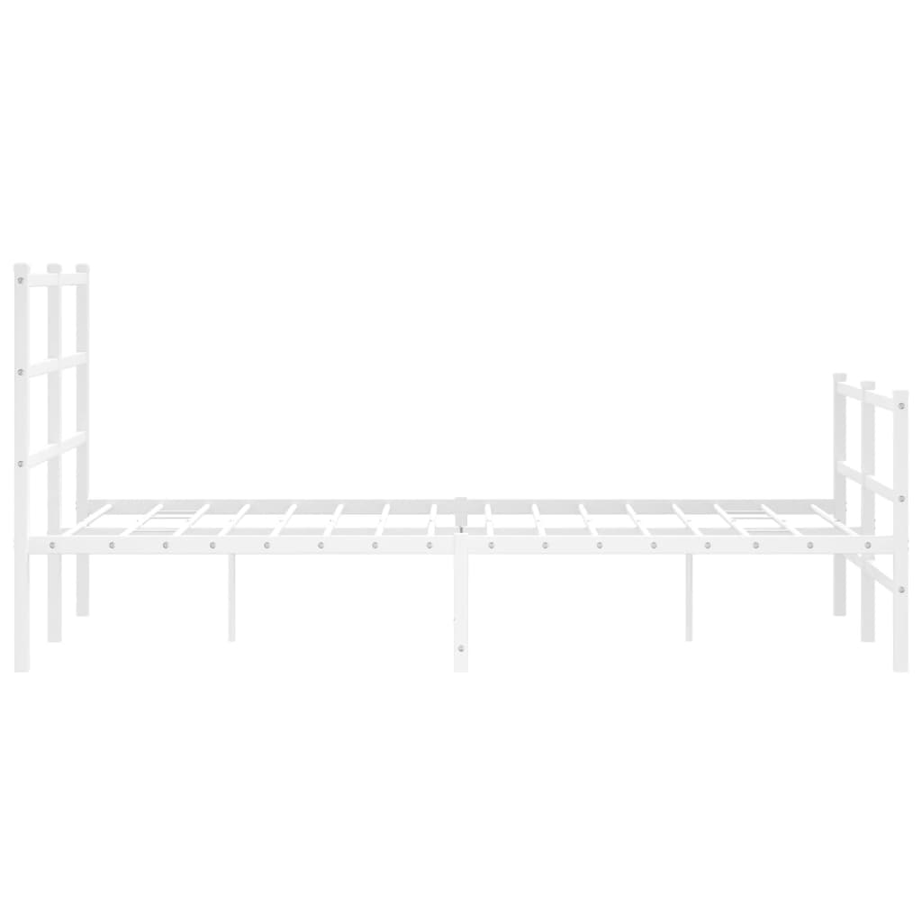 Cadre de lit métal sans matelas et pied de lit blanc 120x200 cm - XIOS