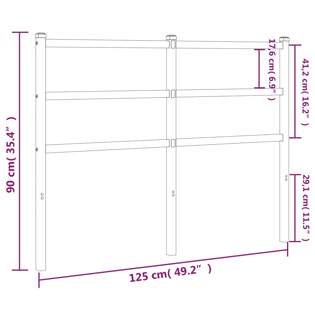 Tête de lit métal blanc 120 cm - XIOS