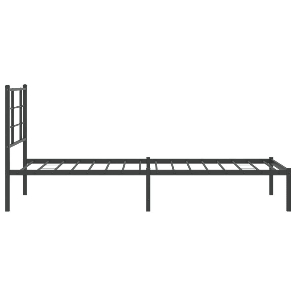 Cadre de lit métal sans matelas avec tête de lit noir 90x190 cm - XIOS