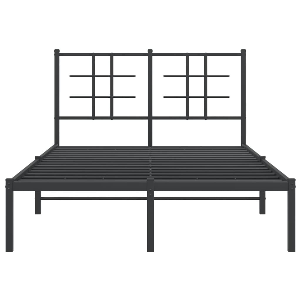 Cadre de lit métal sans matelas avec tête de lit noir 120x190cm - XIOS