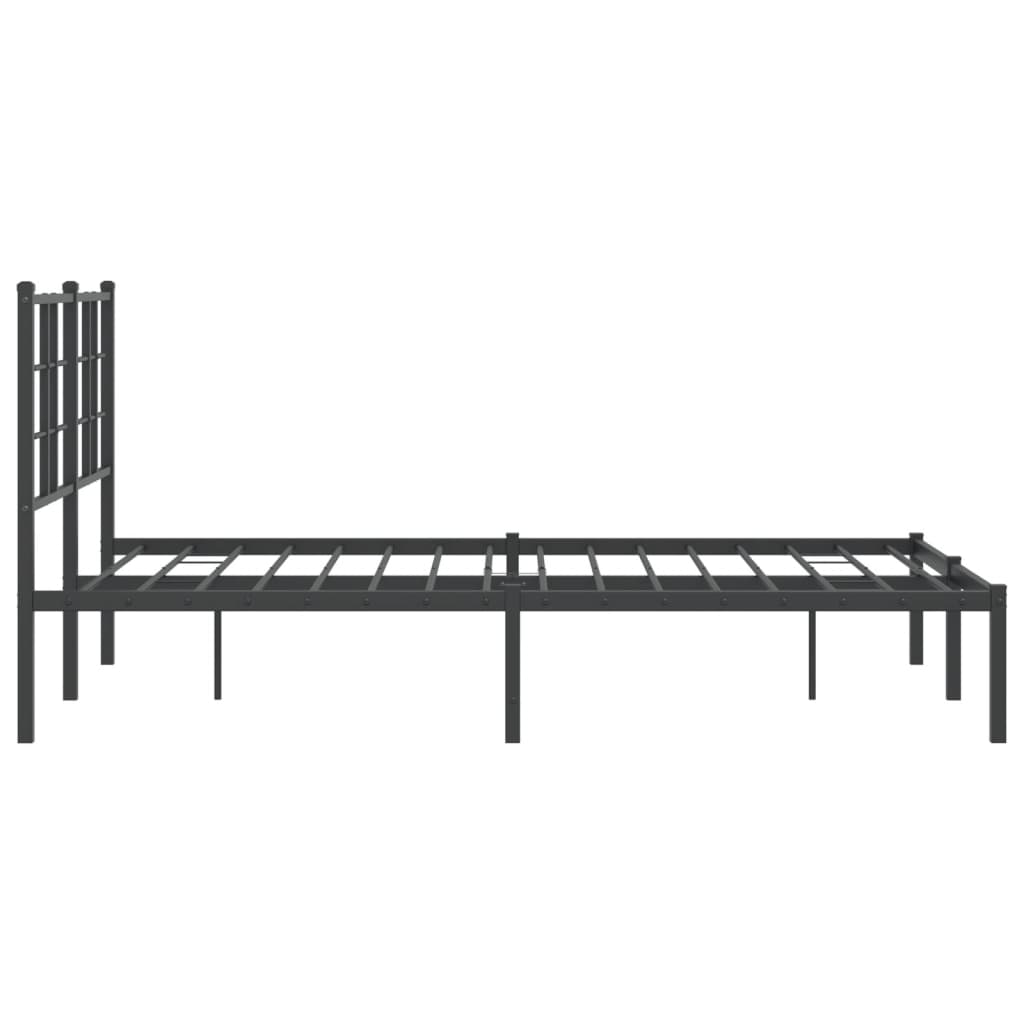 Cadre de lit métal sans matelas avec tête de lit noir 120x190cm - XIOS