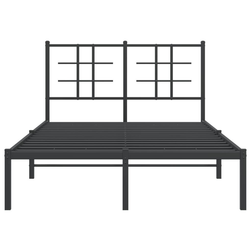 Cadre de lit métal sans matelas avec tête de lit noir 120x200cm - XIOS