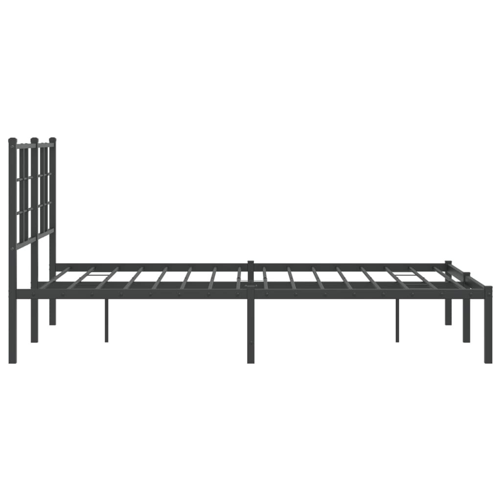 Cadre de lit métal sans matelas avec tête de lit noir 120x200cm - XIOS
