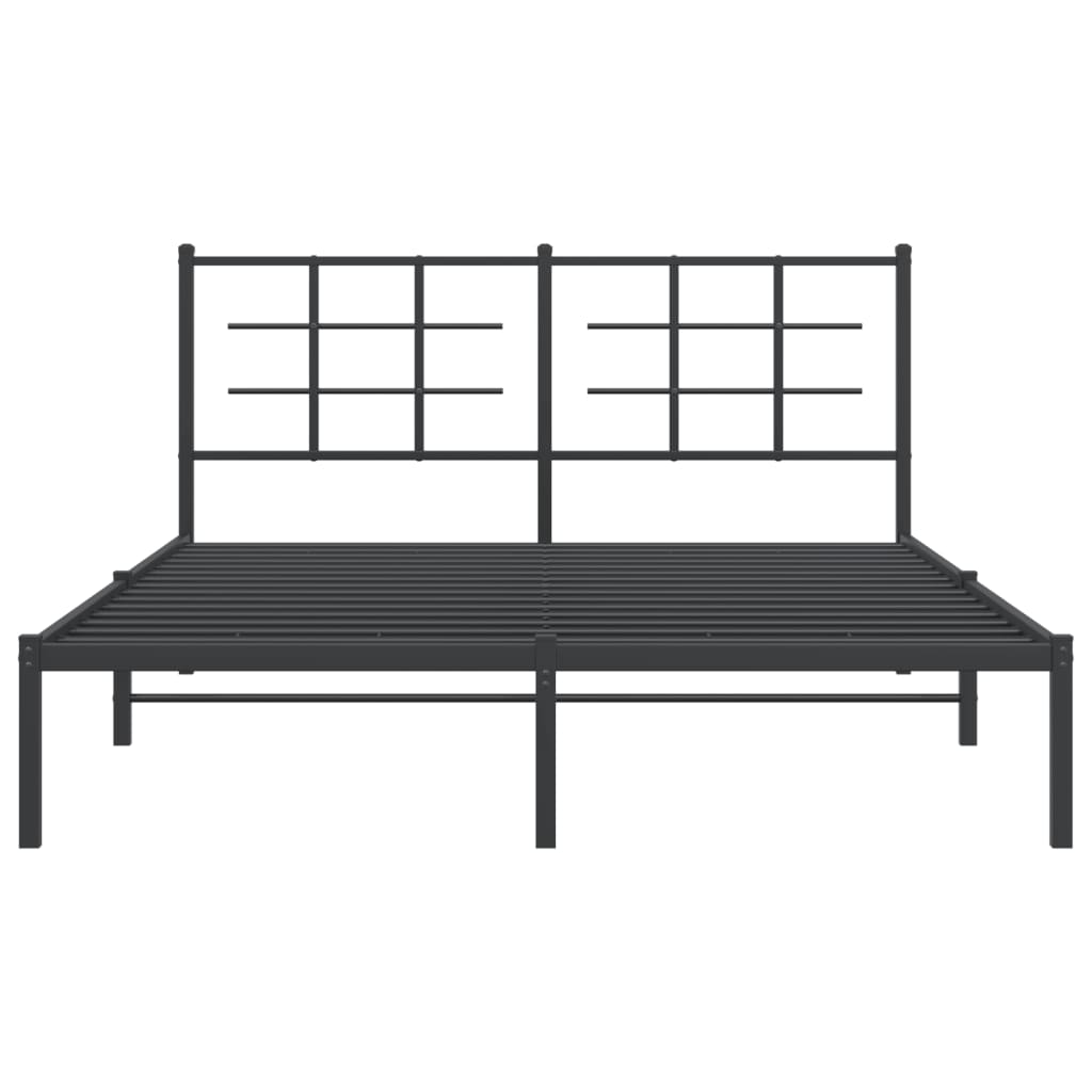 Cadre de lit métal sans matelas avec tête de lit noir 150x200cm - XIOS