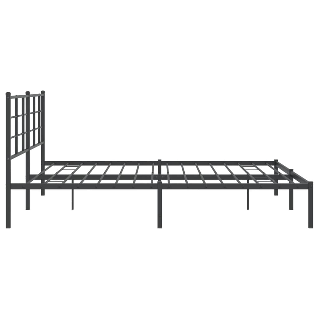 Cadre de lit métal sans matelas avec tête de lit noir 183x213cm - XIOS