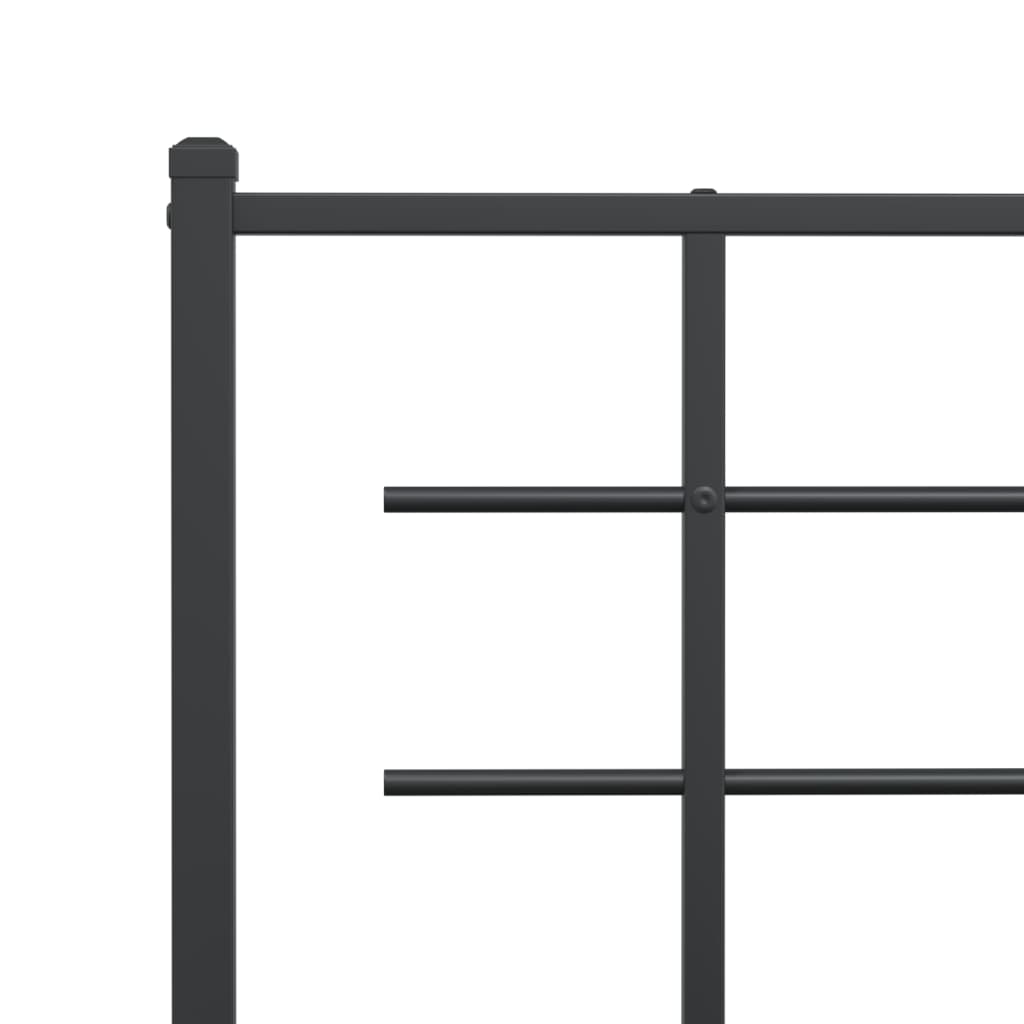 Cadre de lit métal sans matelas avec tête de lit noir 183x213cm - XIOS