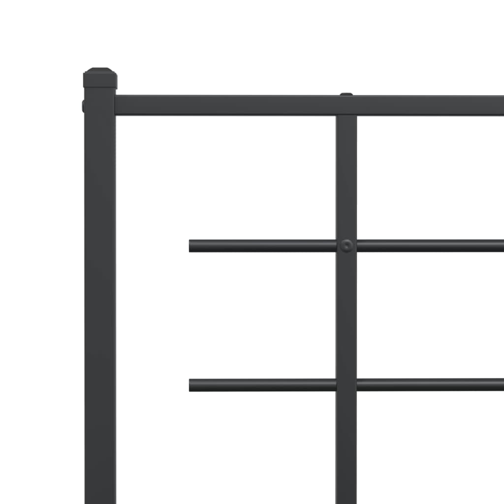 Cadre de lit métal sans matelas avec pied de lit noir 107x203cm - XIOS