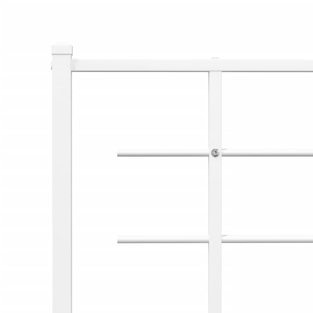 Cadre de lit métal sans matelas et tête de lit blanc 107x203 cm - XIOS