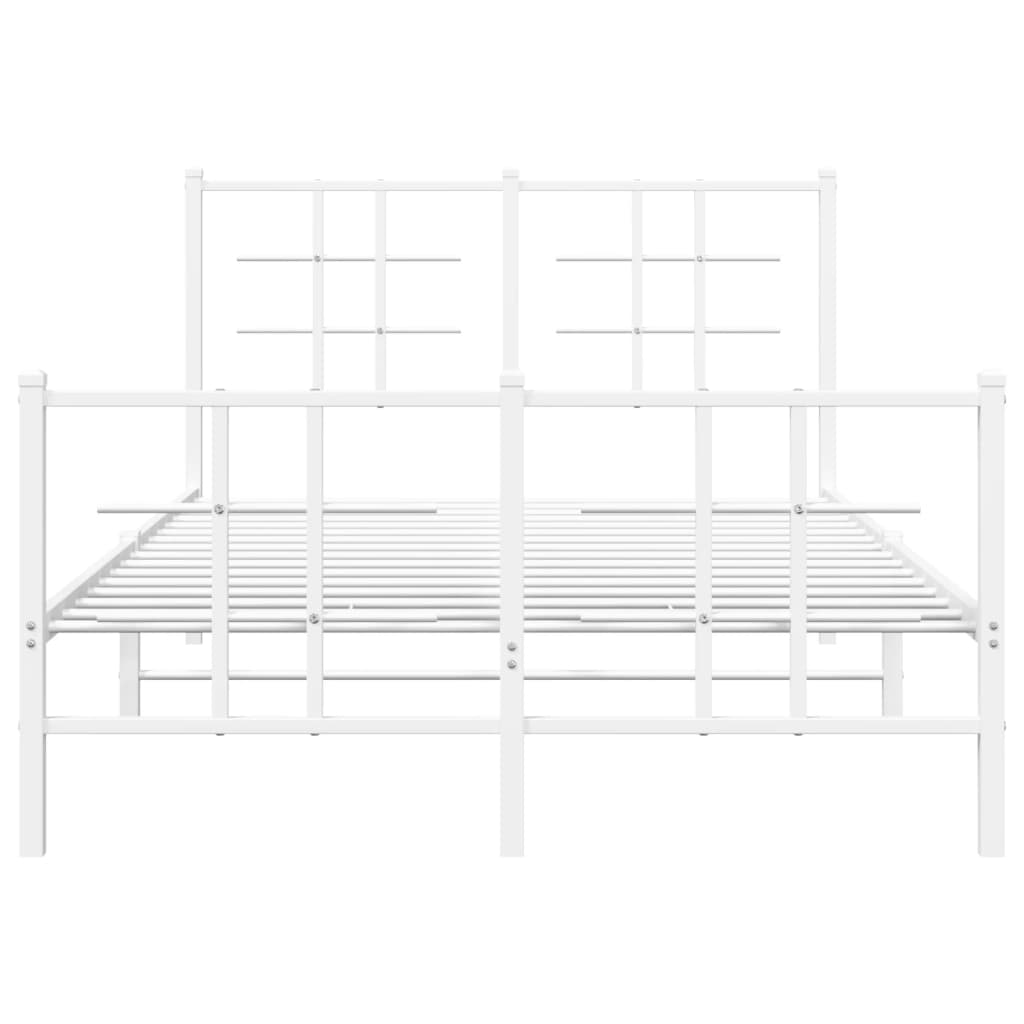 Cadre de lit métal sans matelas et pied de lit blanc 120x200 cm - XIOS