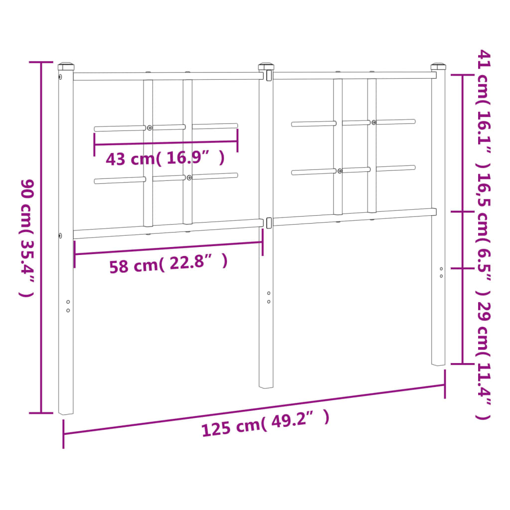 Tête de lit métal blanc 120 cm - XIOS