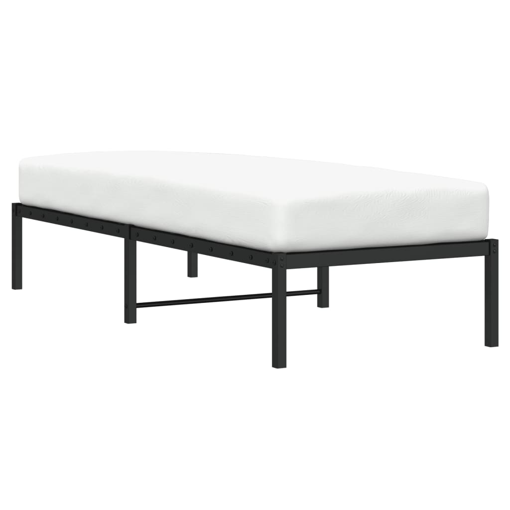 Cadre de lit métal sans matelas noir 75x190 cm - XIOS