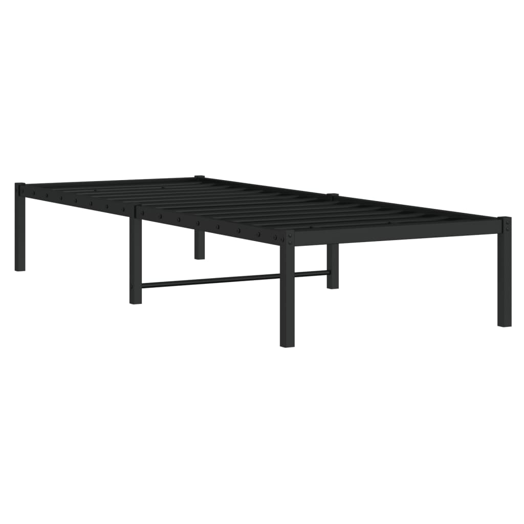 Cadre de lit métal sans matelas noir 75x190 cm - XIOS