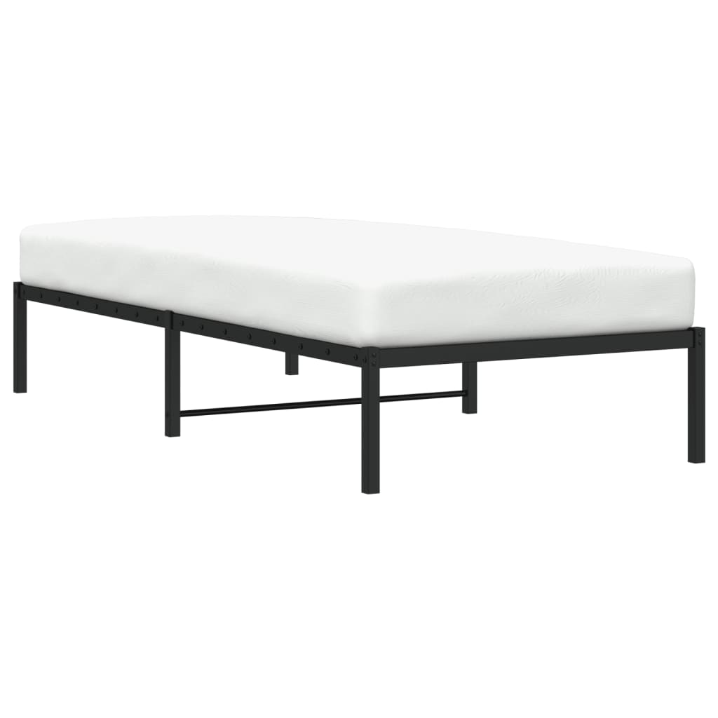 Cadre de lit métal sans matelas noir 90x190 cm - XIOS
