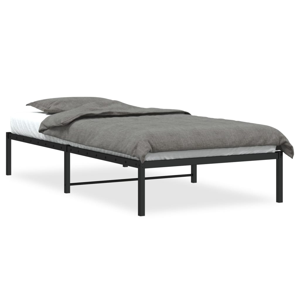 Cadre de lit métal sans matelas noir 100x200 cm - XIOS