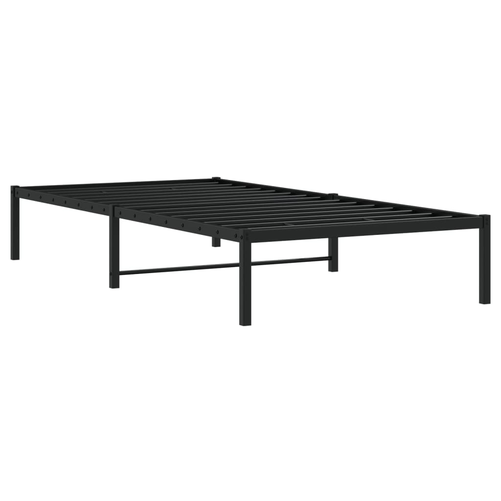 Cadre de lit métal sans matelas noir 100x200 cm - XIOS