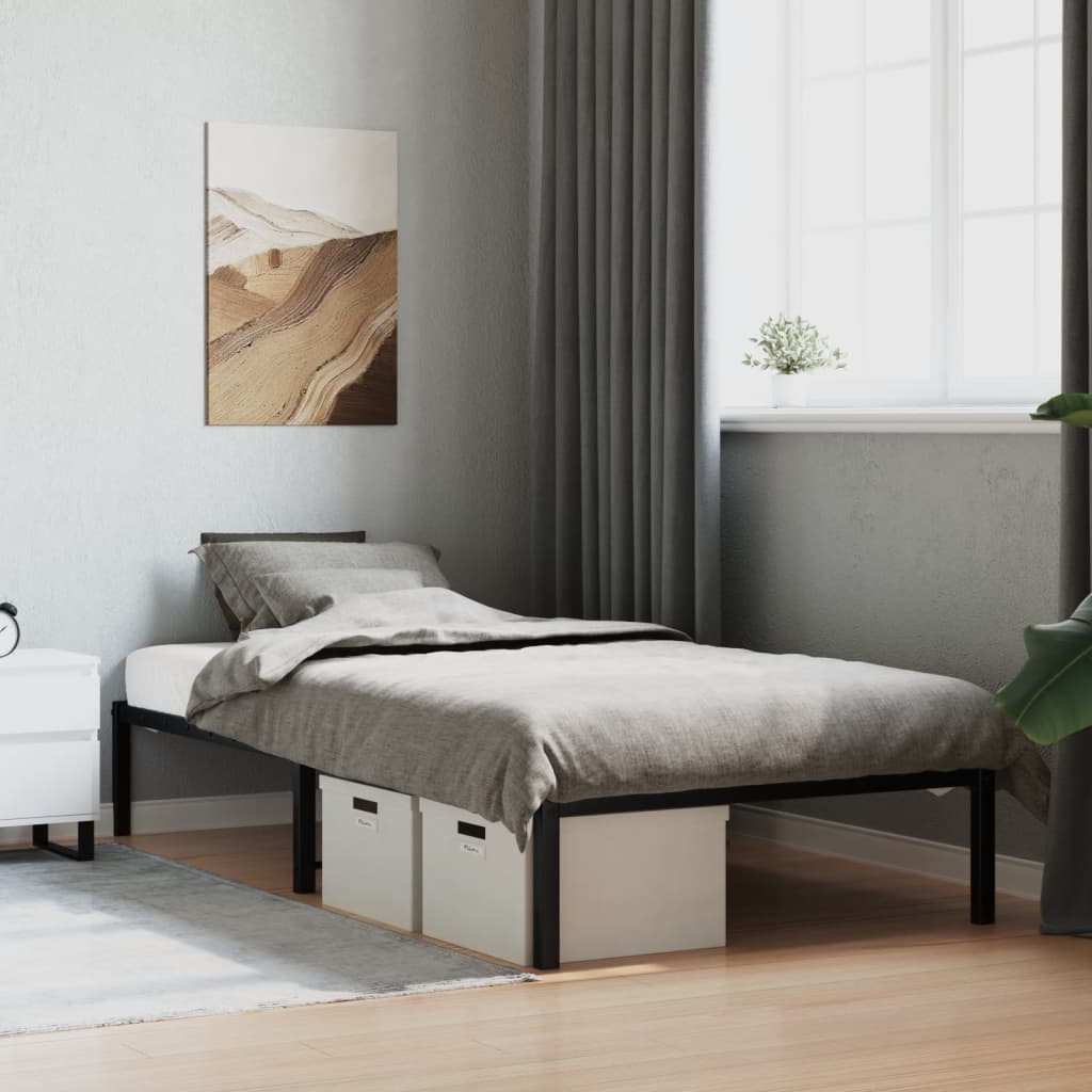 Cadre de lit métal sans matelas noir 100x200 cm - XIOS