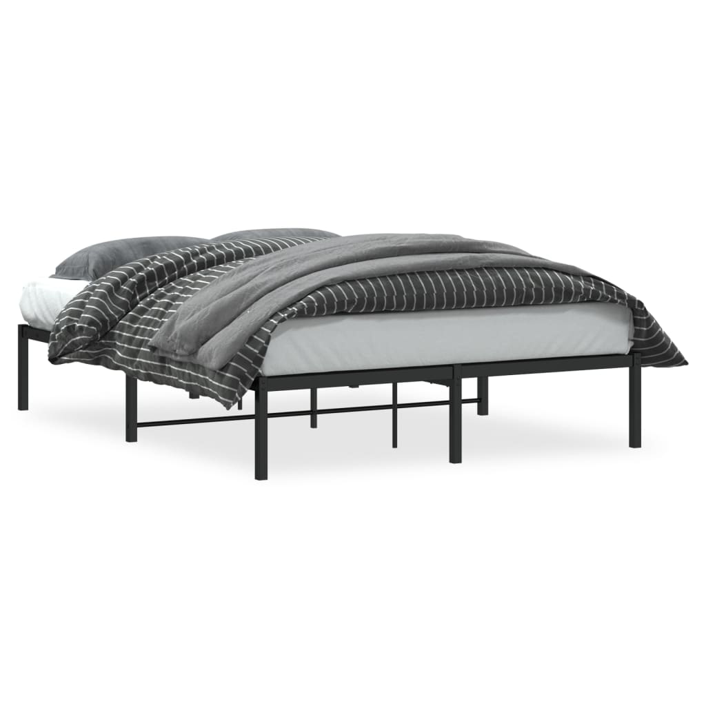Cadre de lit métal sans matelas noir 135x190 cm - XIOS