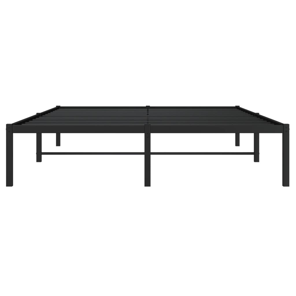 Cadre de lit métal sans matelas noir 135x190 cm - XIOS