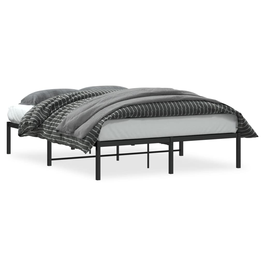 Cadre de lit métal sans matelas noir 140x190 cm - XIOS