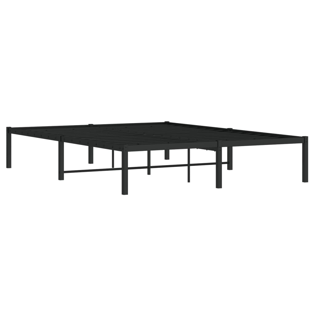Cadre de lit métal sans matelas noir 140x190 cm - XIOS