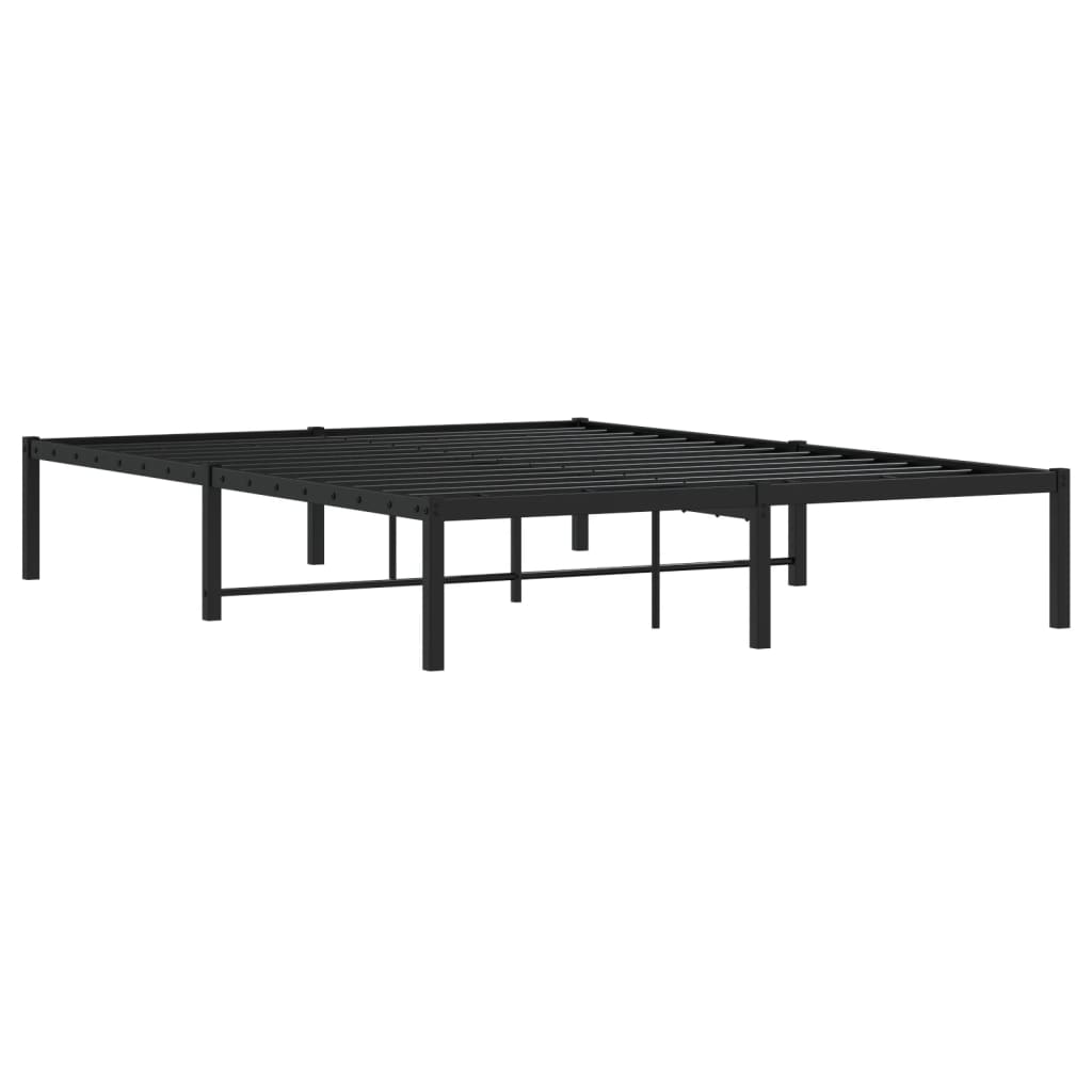 Cadre de lit métal sans matelas noir 140x190 cm - XIOS