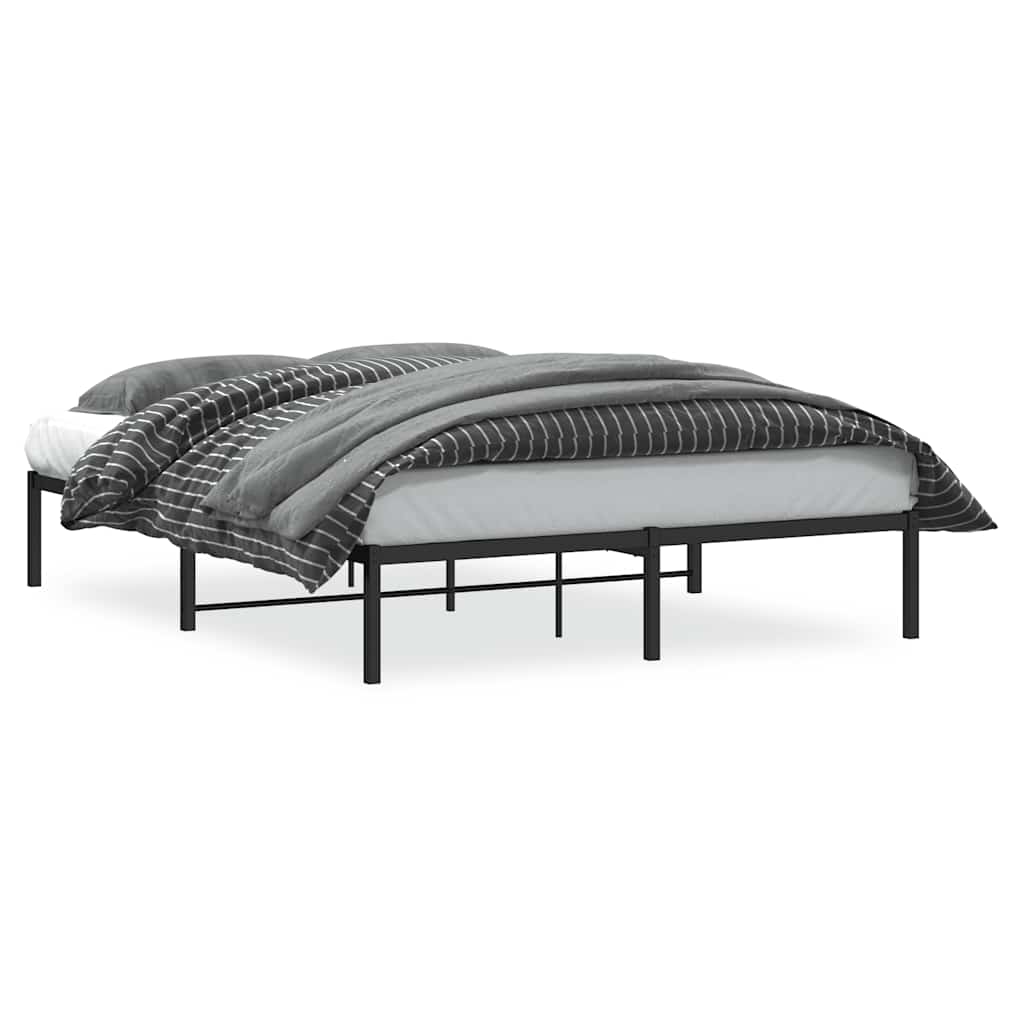 Cadre de lit métal sans matelas noir 160x200 cm - XIOS