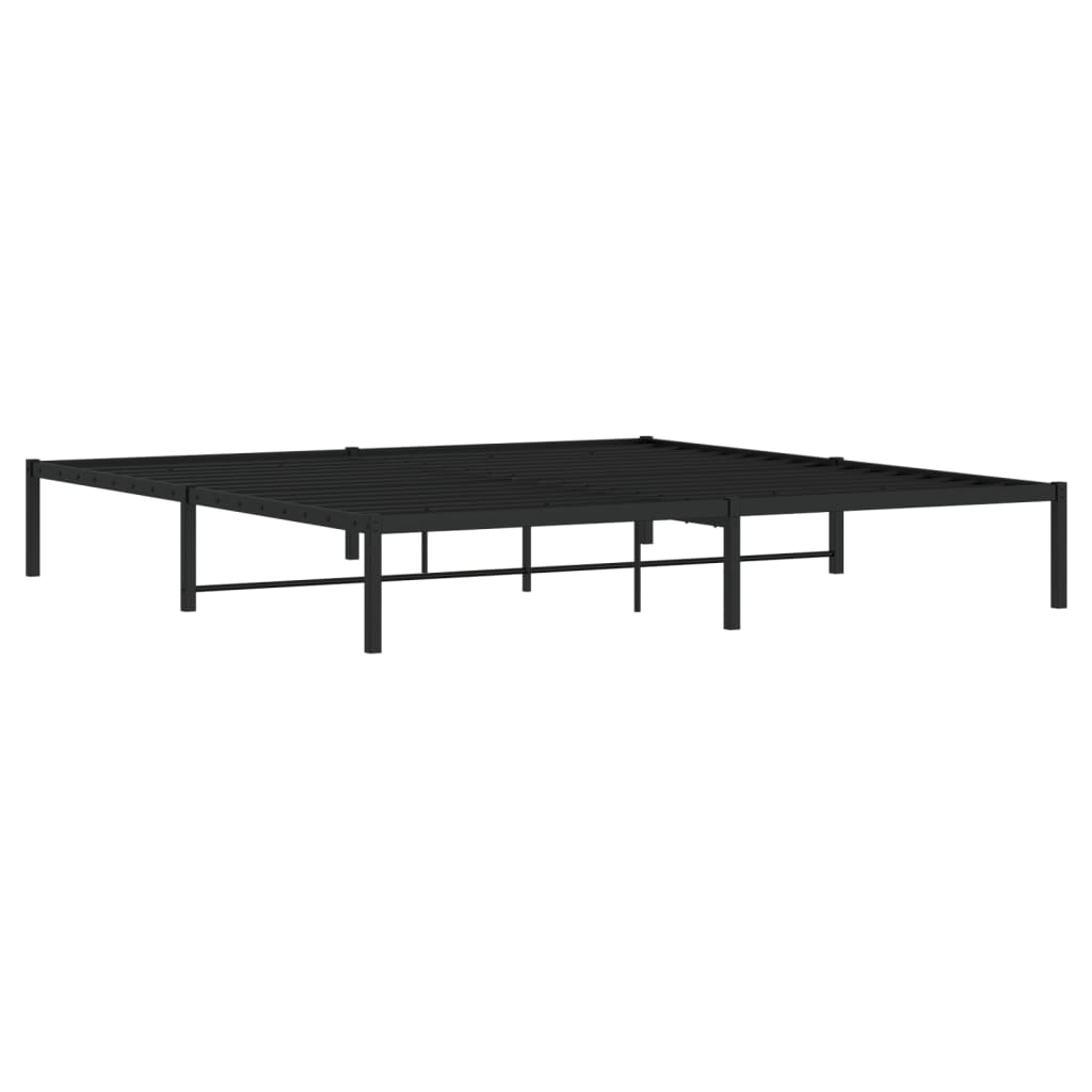 Cadre de lit métal sans matelas noir 200x200 cm - XIOS