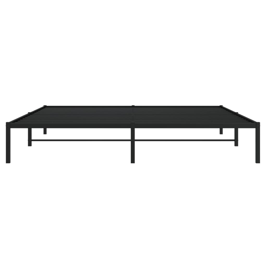 Cadre de lit métal sans matelas noir 200x200 cm - XIOS