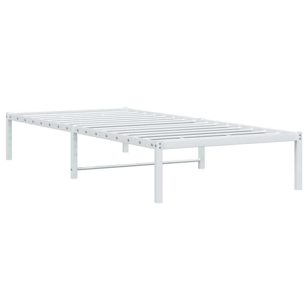 Cadre de lit métal sans matelas blanc 90x190 cm - XIOS