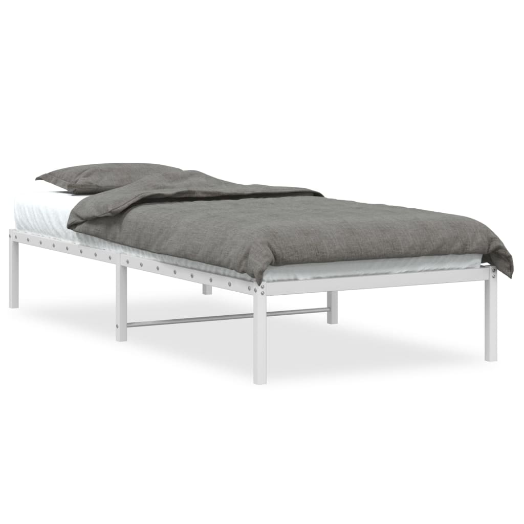 Cadre de lit métal sans matelas blanc 90x200 cm - XIOS