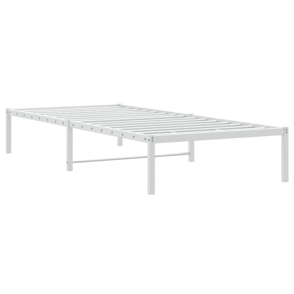 Cadre de lit métal sans matelas blanc 90x200 cm - XIOS