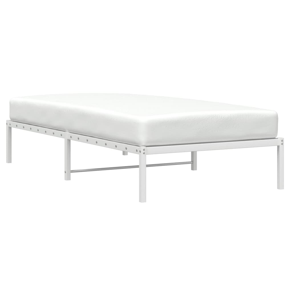 Cadre de lit métal sans matelas blanc 100x190 cm - XIOS