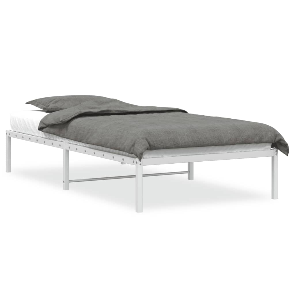 Cadre de lit en métal sans matelas blanc 107x203 cm - XIOS