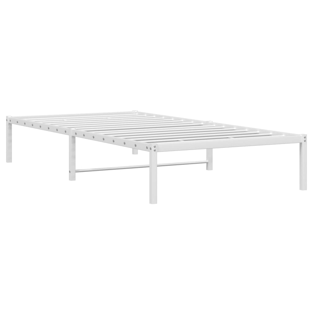 Cadre de lit en métal sans matelas blanc 107x203 cm - XIOS
