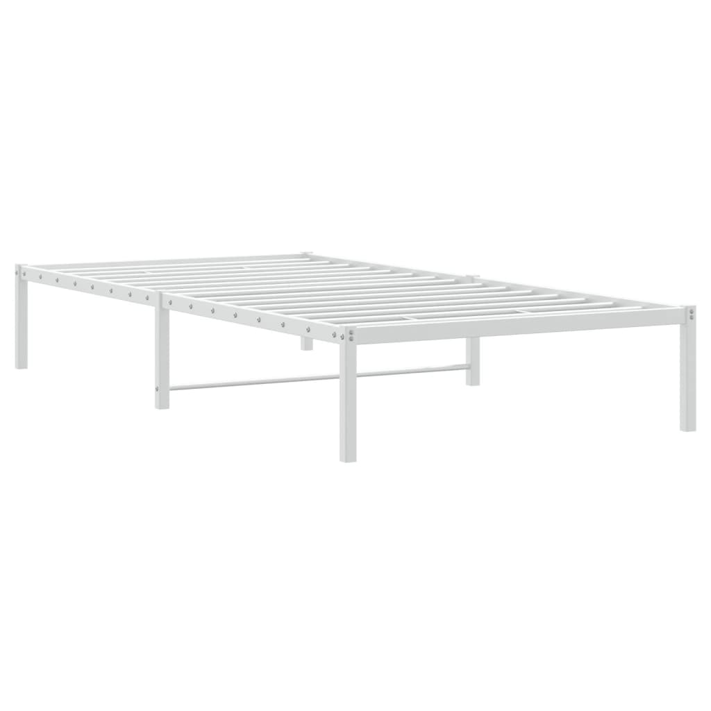 Cadre de lit en métal sans matelas blanc 107x203 cm - XIOS