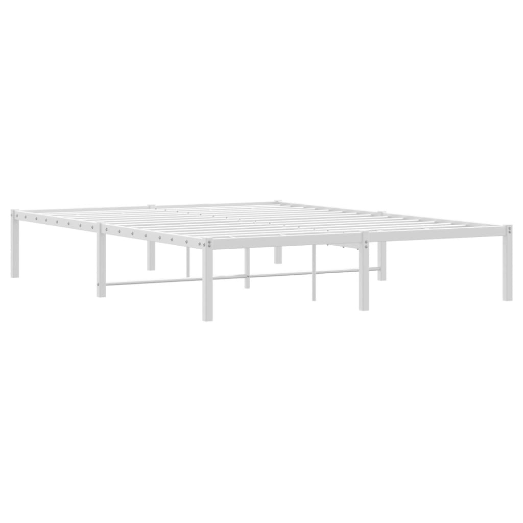 Cadre de lit métal sans matelas blanc 140x200 cm - XIOS