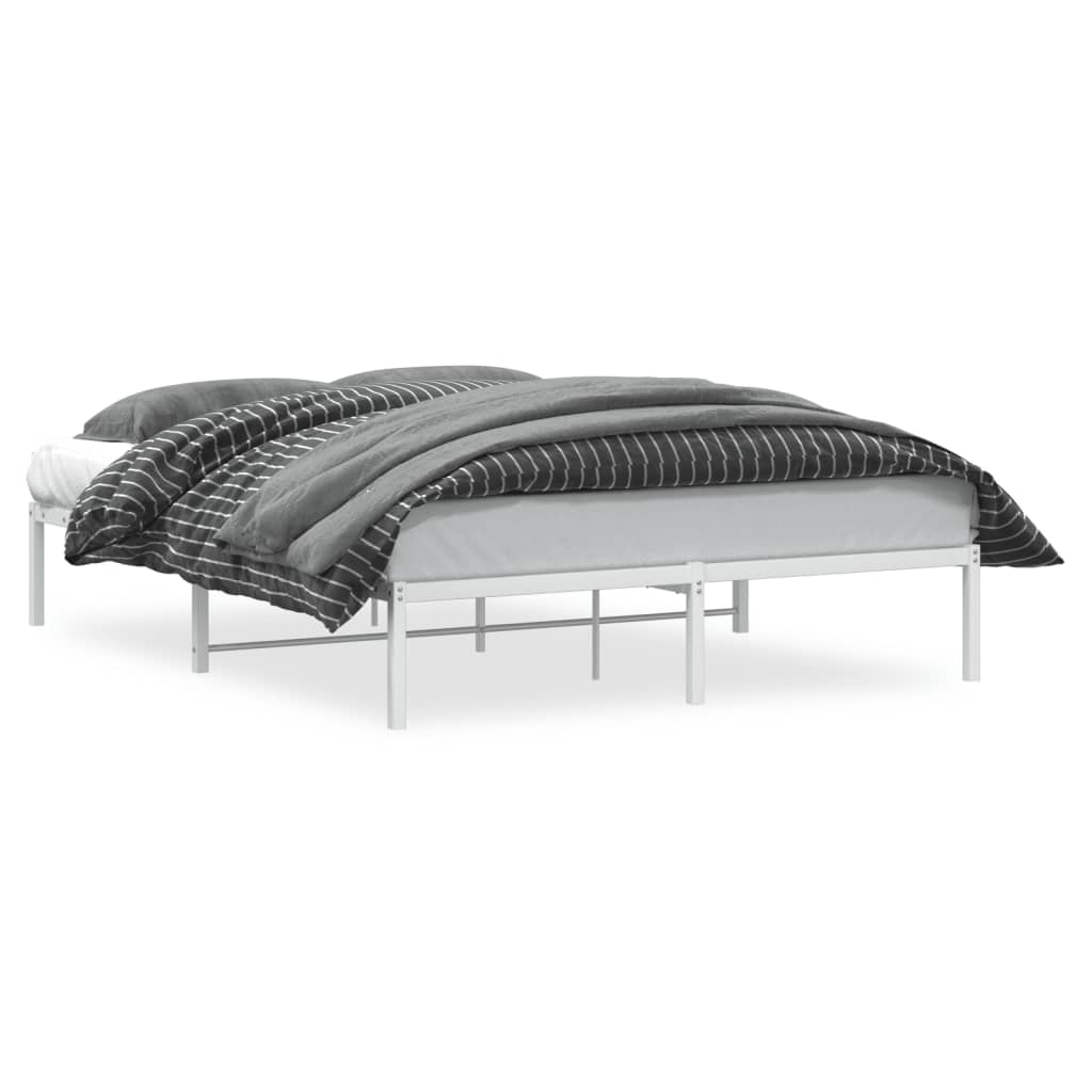 Cadre de lit métal sans matelas blanc 150x200 cm - XIOS