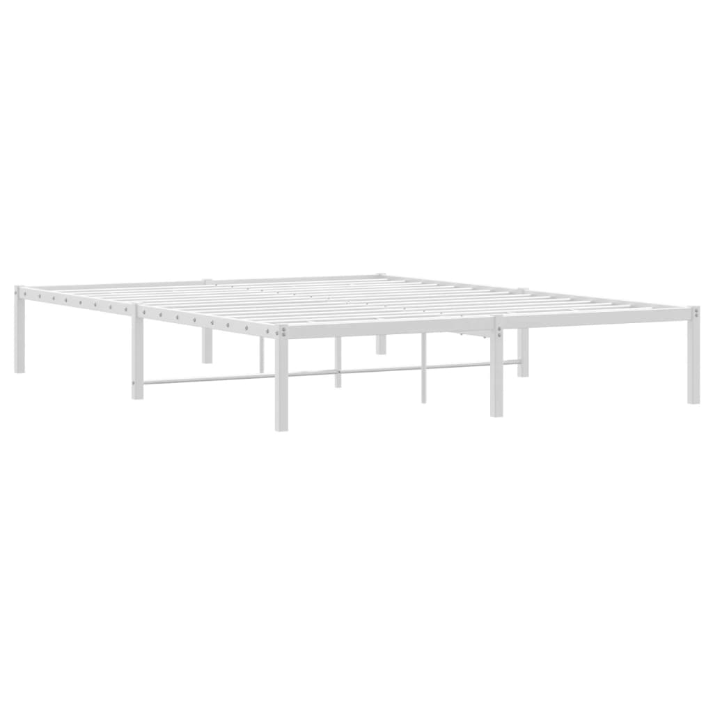 Cadre de lit métal sans matelas blanc 150x200 cm - XIOS