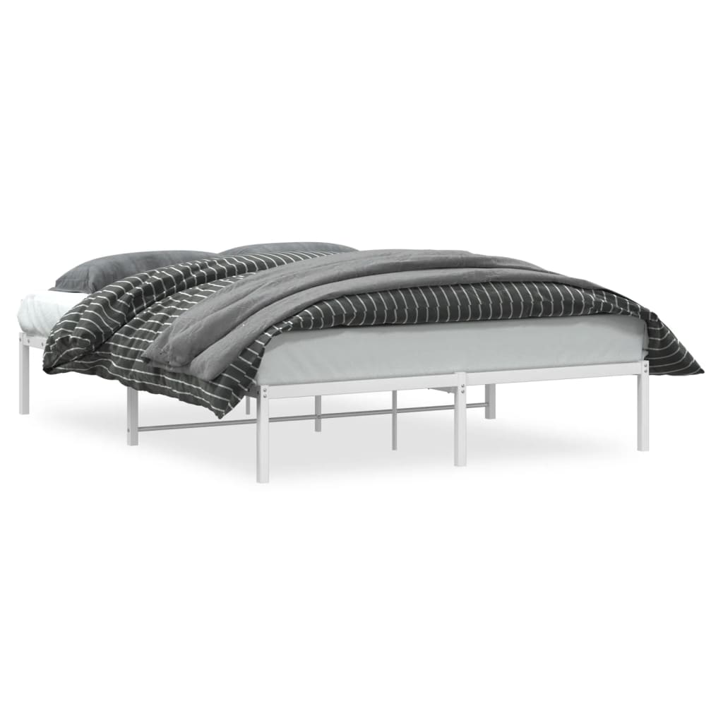 Cadre de lit métal sans matelas blanc 160x200 cm - XIOS