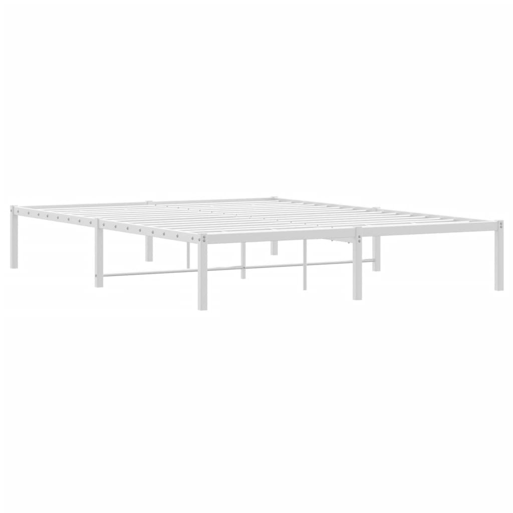Cadre de lit métal sans matelas blanc 160x200 cm - XIOS