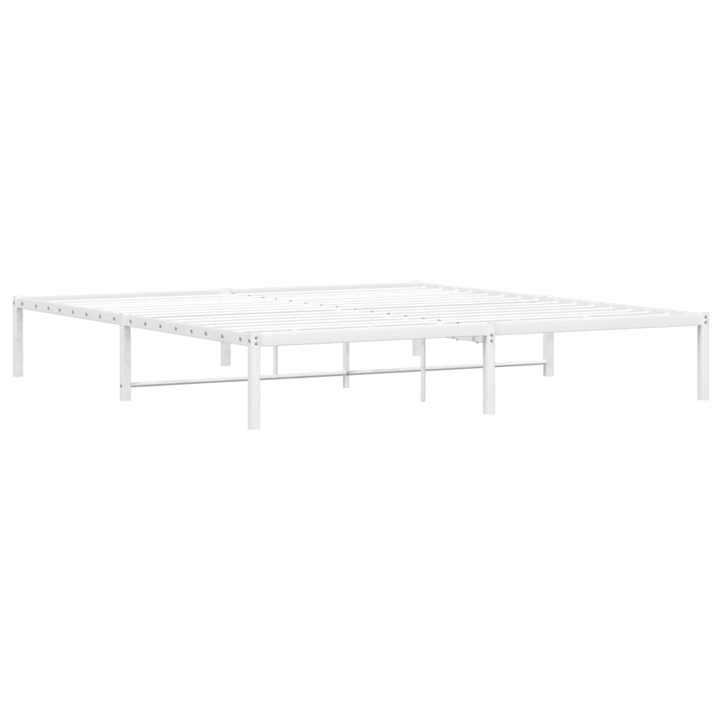 Cadre de lit métal sans matelas blanc 180x200 cm - XIOS