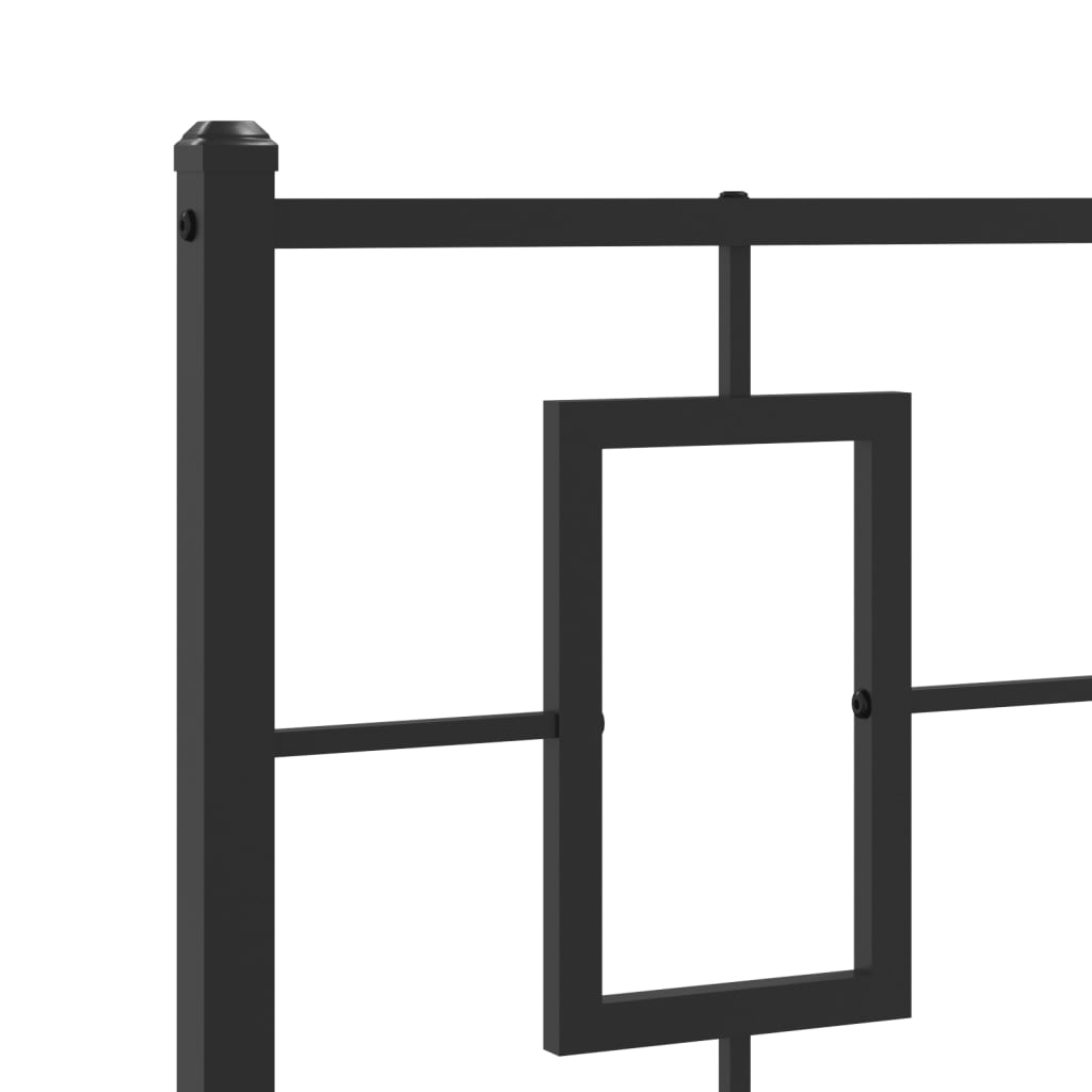 Cadre de lit métal sans matelas avec tête de lit noir 100x200cm - XIOS