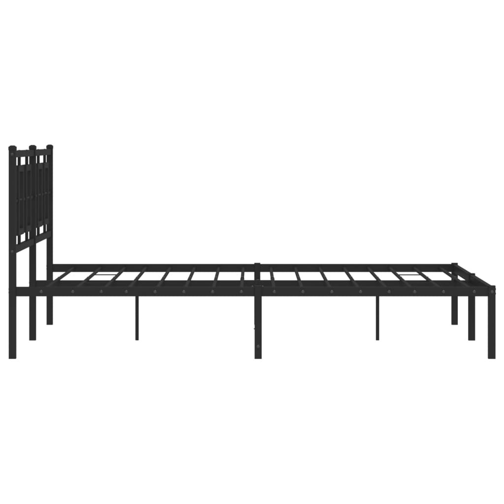 Cadre de lit métal sans matelas avec tête de lit noir 150x200cm - XIOS