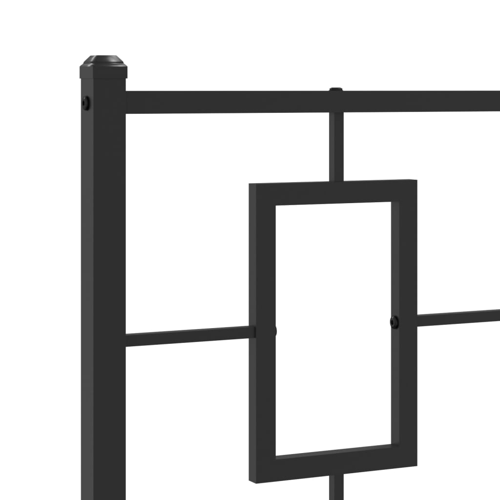 Cadre de lit métal sans matelas avec pied de lit noir 90x200 cm - XIOS
