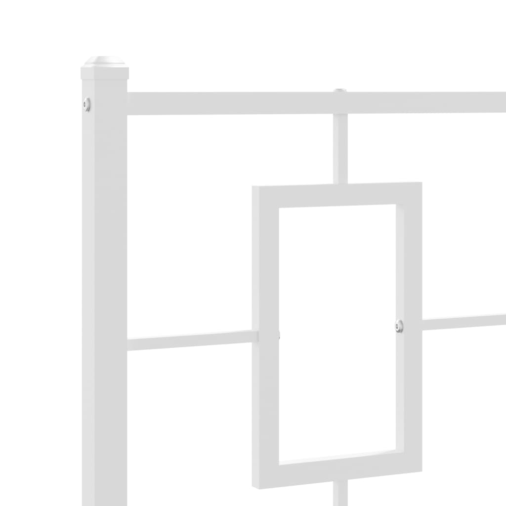 Cadre de lit métal sans matelas avec pied de lit blanc 90x200cm - XIOS