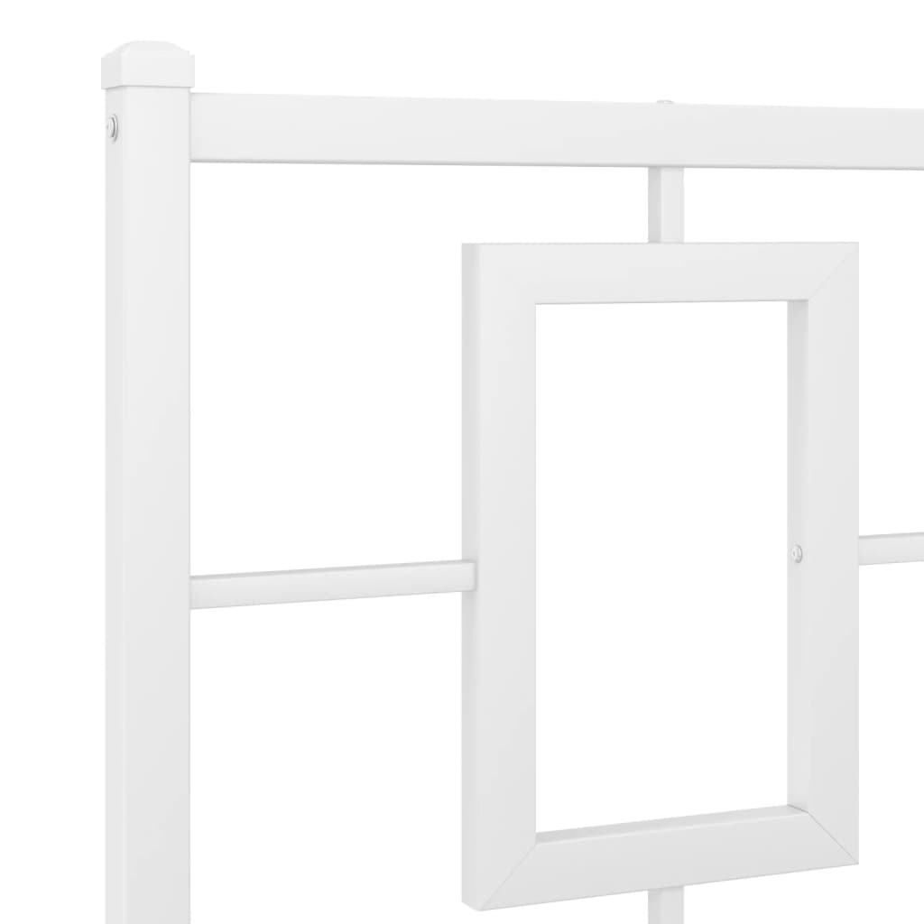 Cadre de lit métal sans matelas et pied de lit blanc 180x200 cm - XIOS