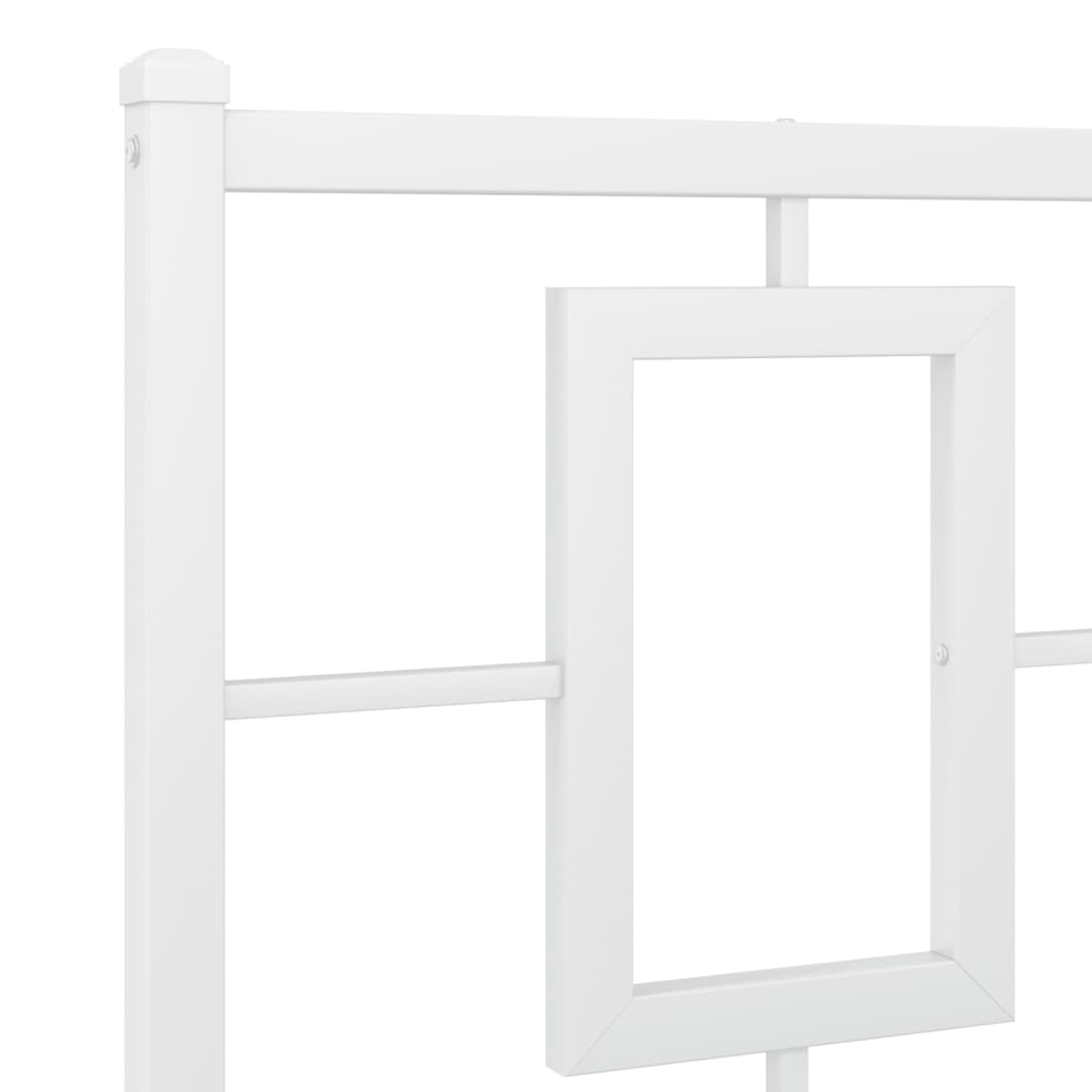 Cadre de lit métal sans matelas et pied de lit blanc 193x203 cm - XIOS